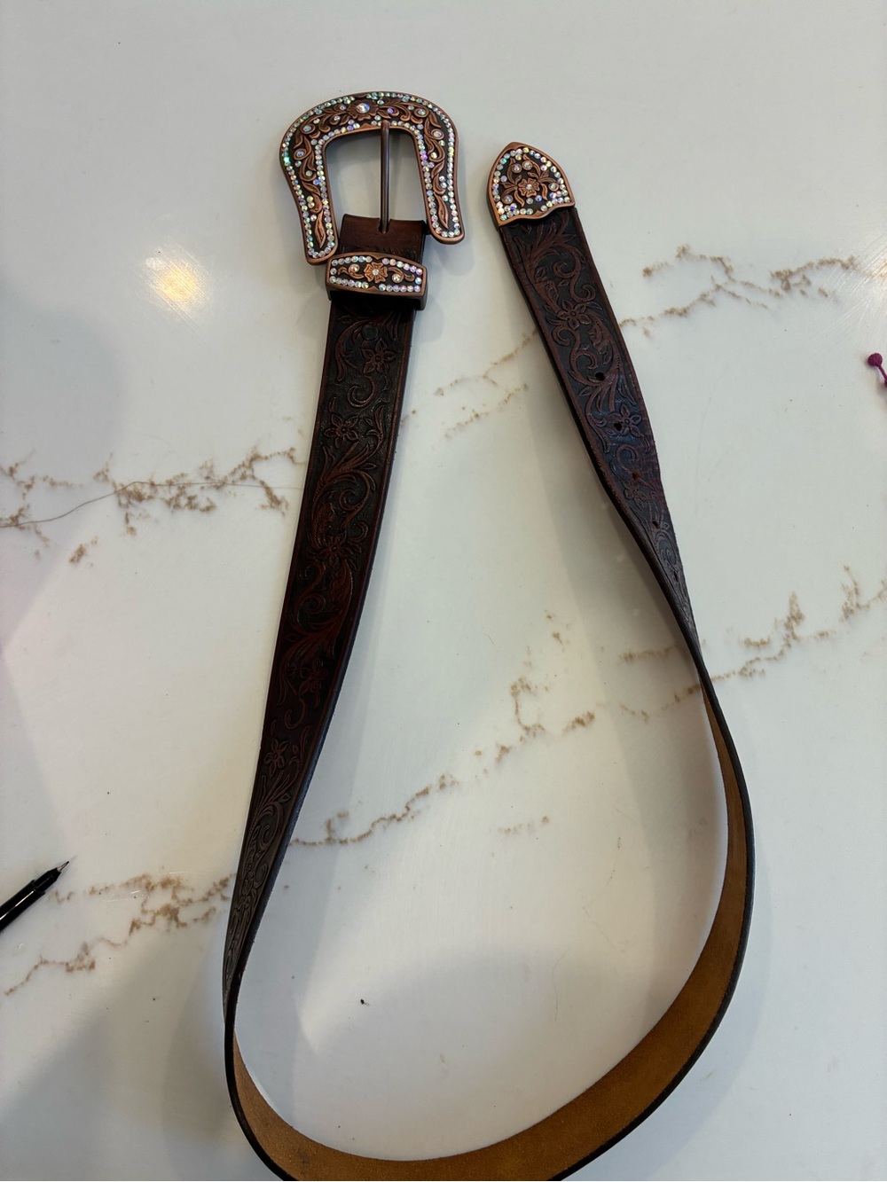Justin boots western studded belt size 34